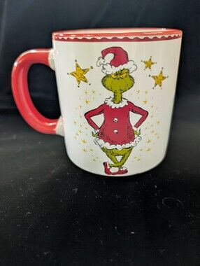 Bioworld Grinch Ceramic Mug in Red, White & Green
